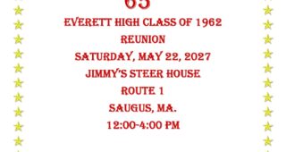 65th Reunion – Save The Date – May 22, 2027